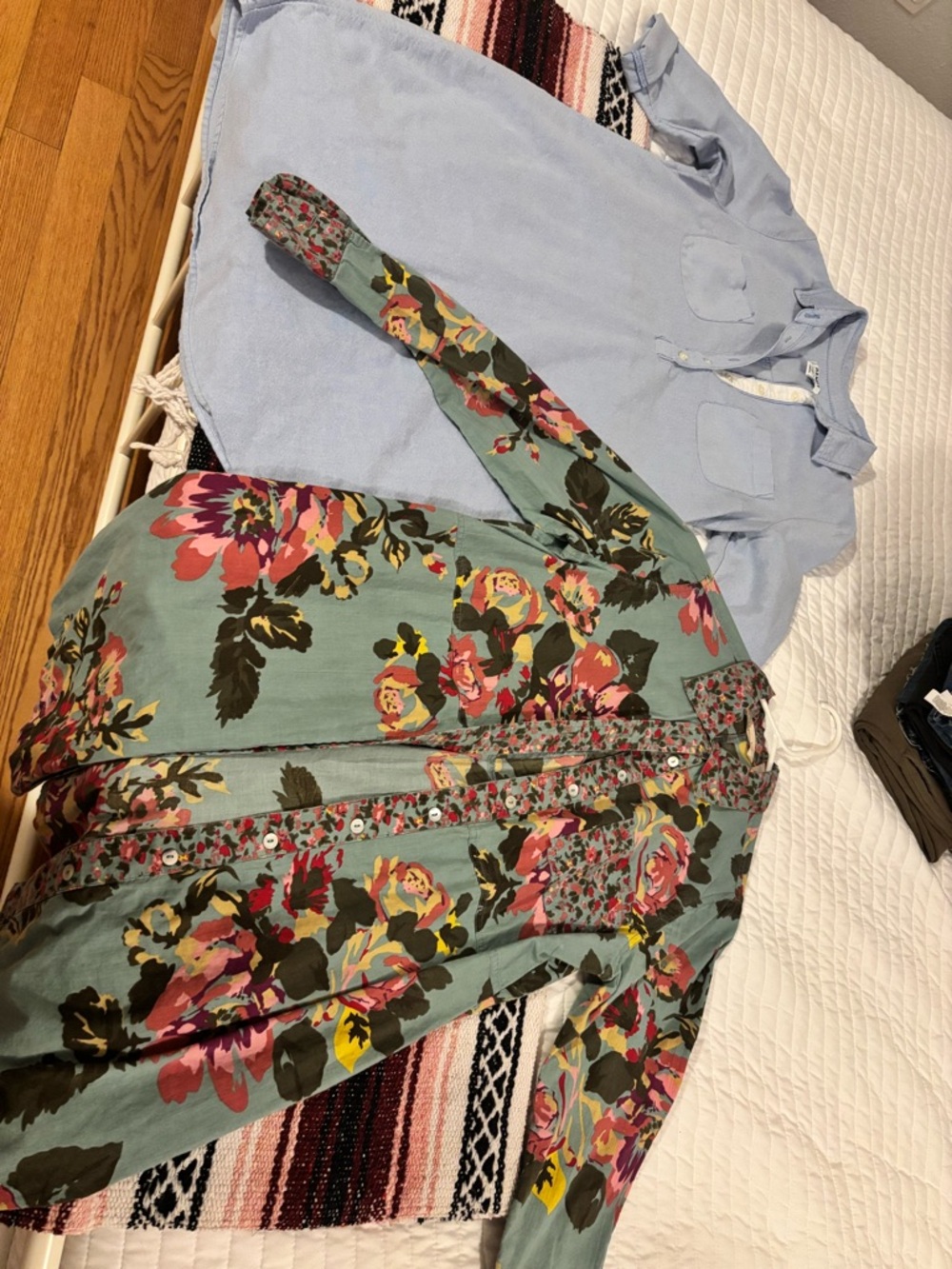 Soft Surroundings Mint Green Floral Button-Down dress tunic